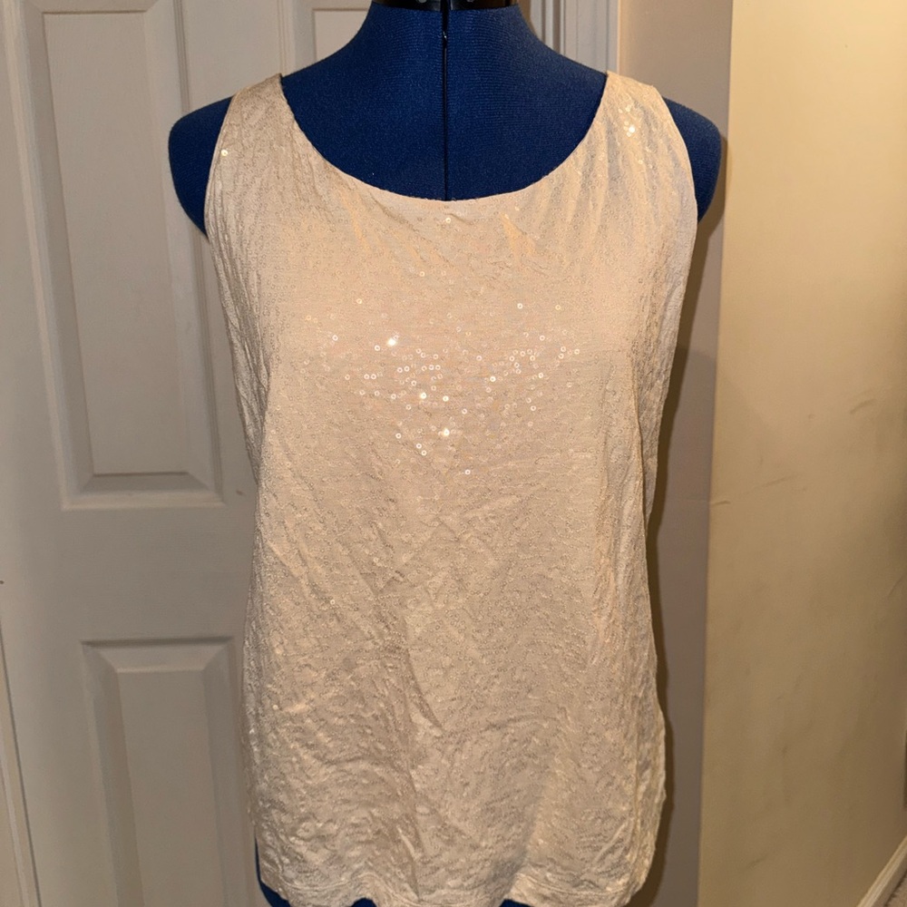 Elegant Cream Sequin Women's Top